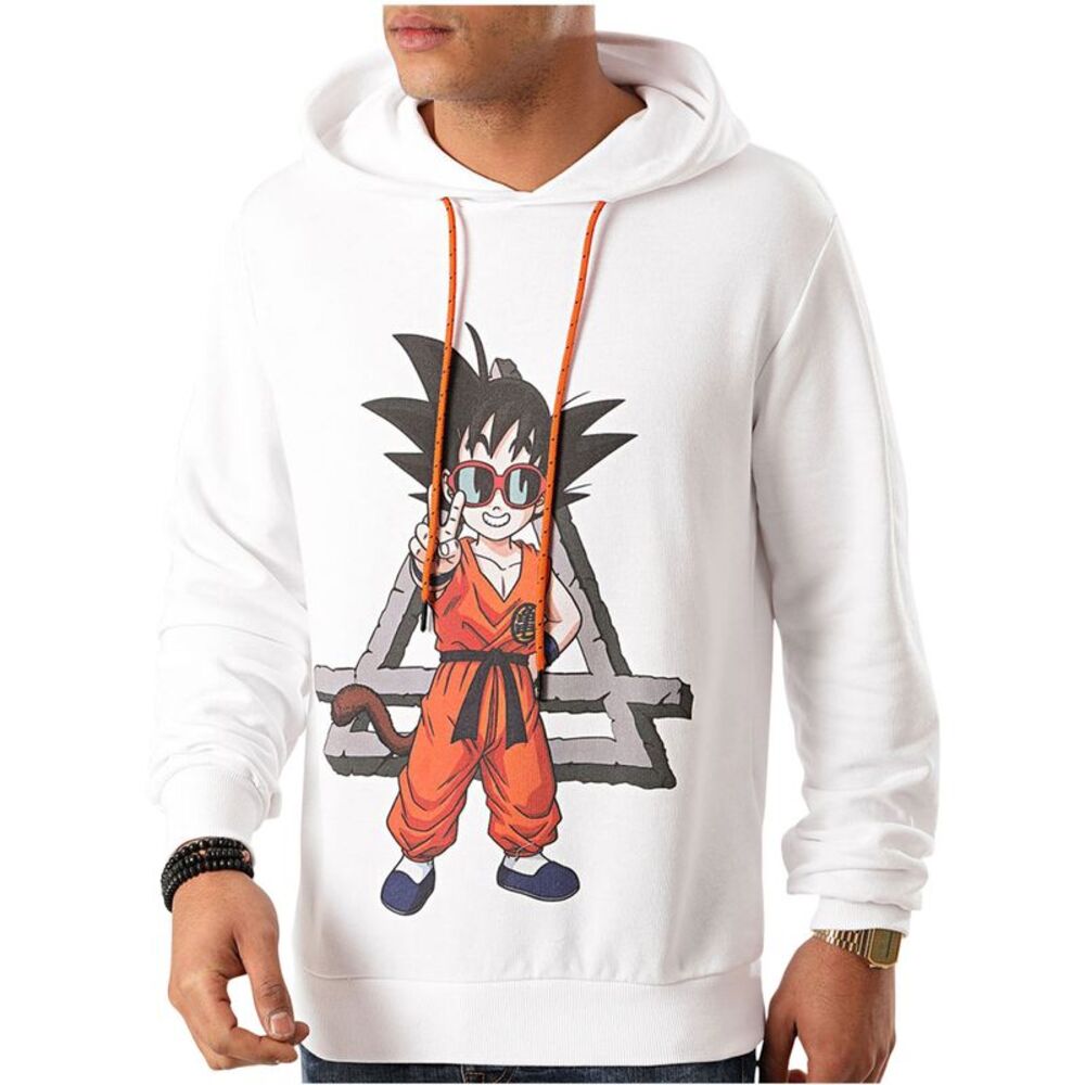 Elevenparis Mens Litra Hoodie Sweatshirt, White, 2XL, DM
